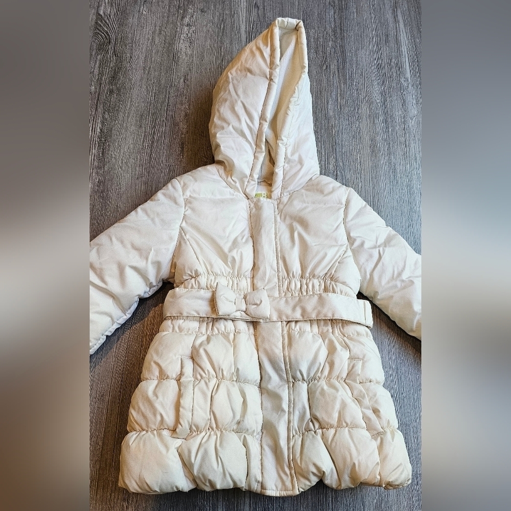 Cazy 8 Girl's Cream Hooded Puffer Jacket Size XS (4) - Picture 2 of 7